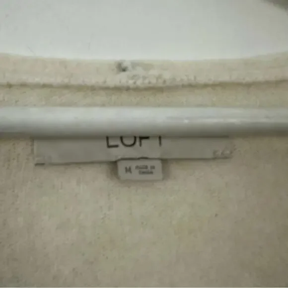 LOFT Striped V-Neck Long Sleeve Pullover Sweater Women's Size M - Picture 3 of 5